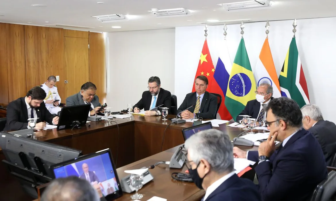 (Brasília – DF, 17/11/2020) Presidente da República Jair Bolsonaro, durante reunião da XII Cúpula de Líderes do BRICS (videoconferência). Foto: Marcos Corrêa/PR