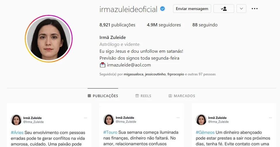 Foto: Instagram/ @irmazuleideoficial