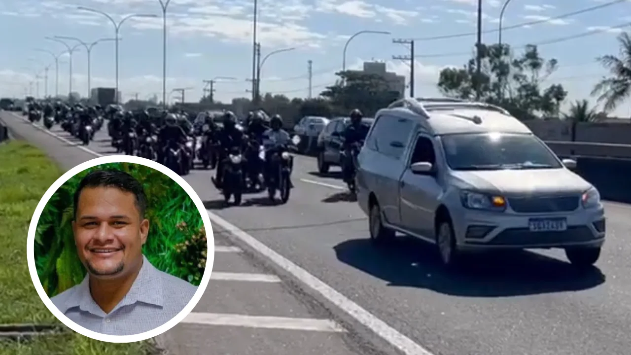 VÍDEO | Buzinaço e balões em homenagem a motoboy que morreu ao cair da 3ª Ponte