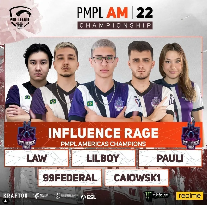 Influence Rage é a vencedora da PUBG MOBILE Pro League 2022