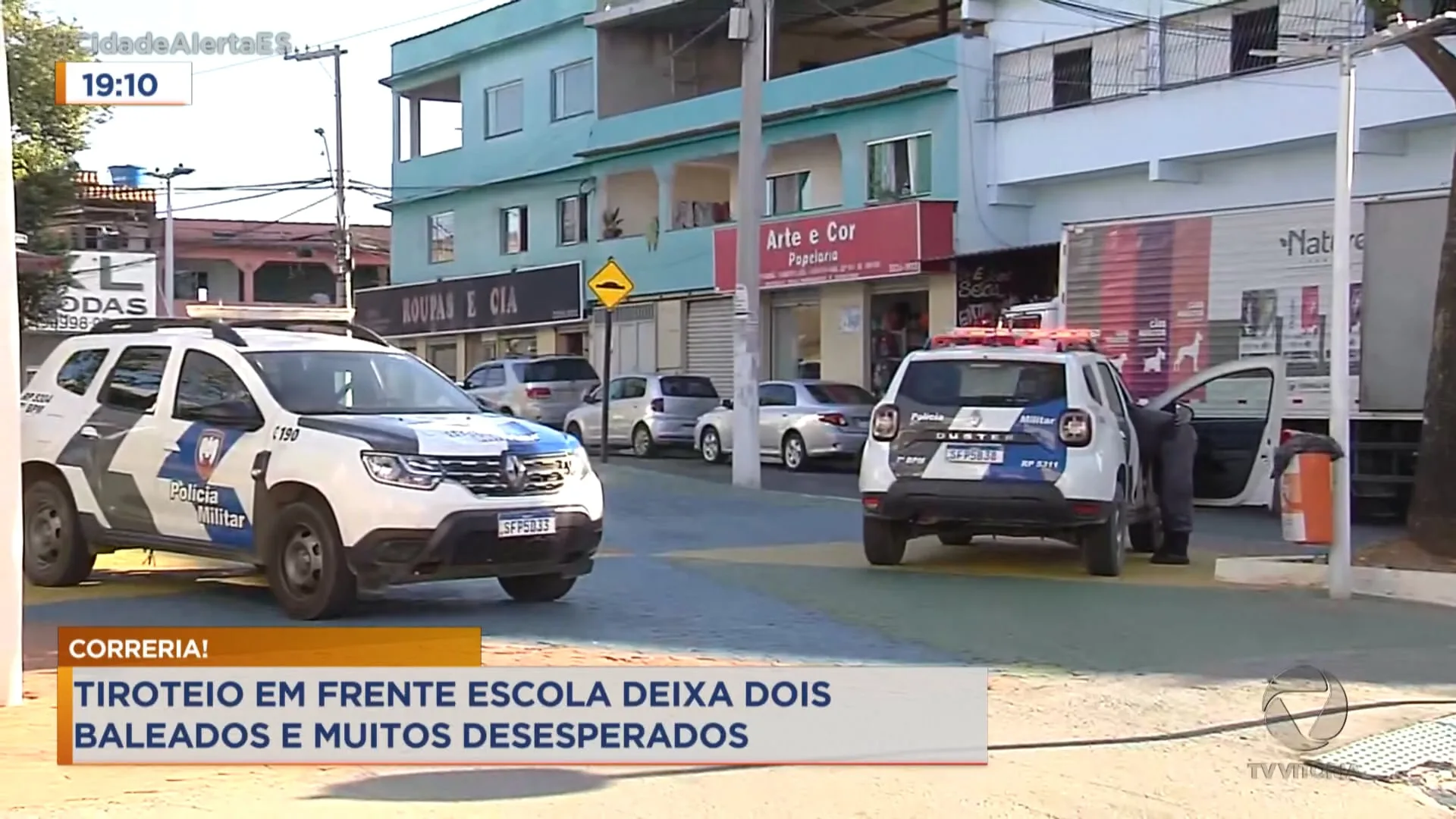 Tiros em frente a escola