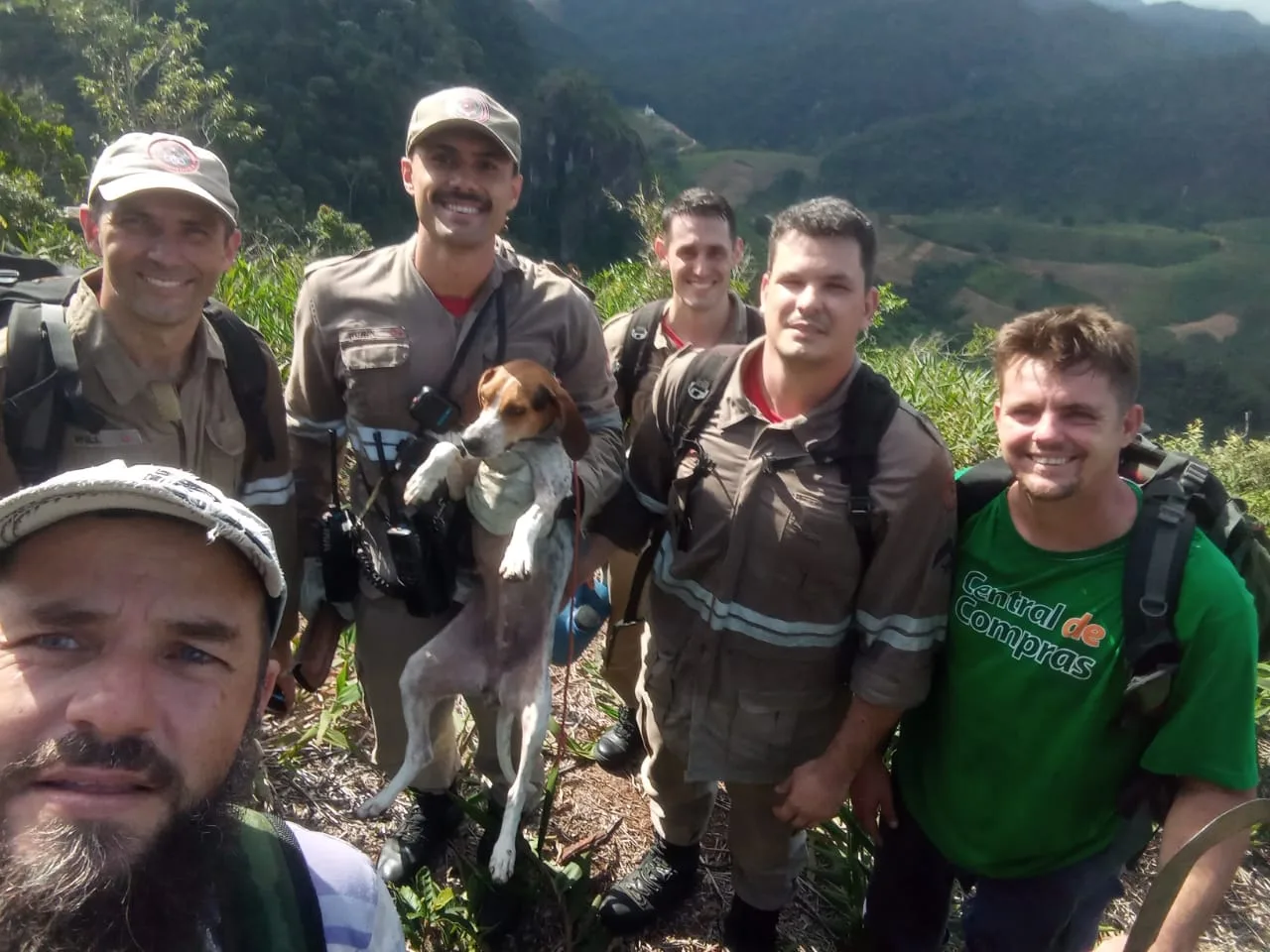 VÍDEO | Cadela é resgatada pelo Corpo de Bombeiros após ficar presa em pedras no ES