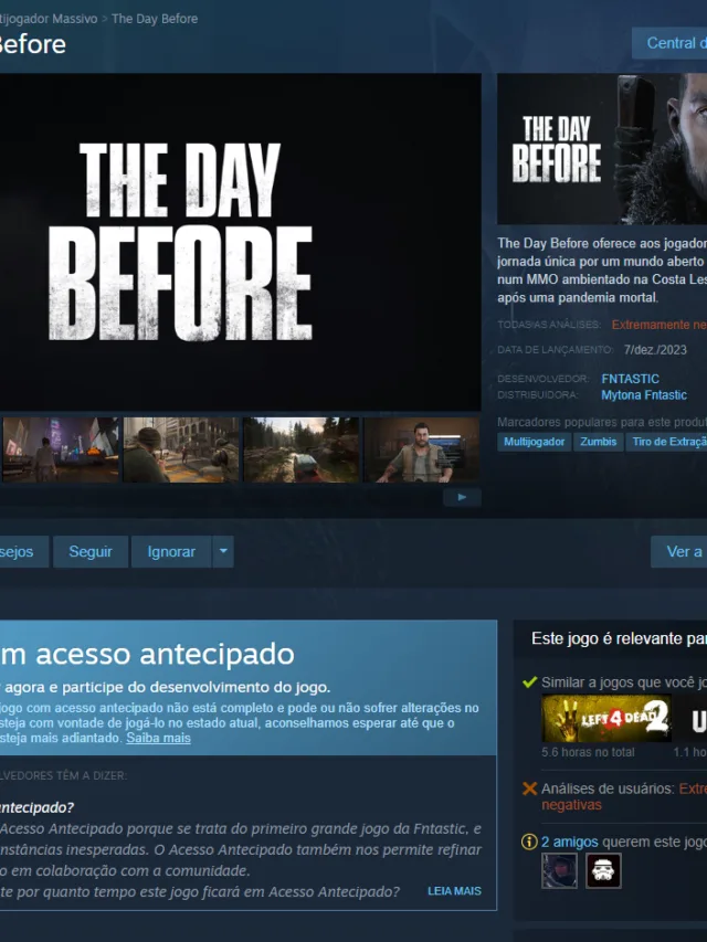 Polêmico game "The Day Before" é retirado do Steam