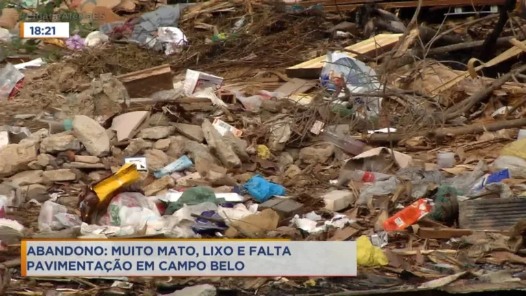 Abandono: muito mato, lixo e falta pavimentação em Campo Belo