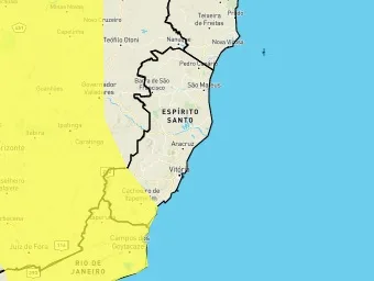 Inmet alerta para chuvas intensas em 28 cidades do sul capixaba