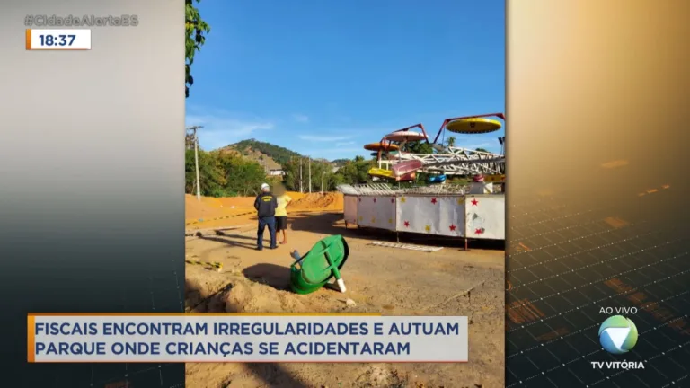 Fiscais encontram irregularidades e autuam parque onde crianças se acidentaram