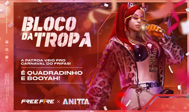 A Patroa volta ao Free Fire para o Carnaval estrelando nova parceria