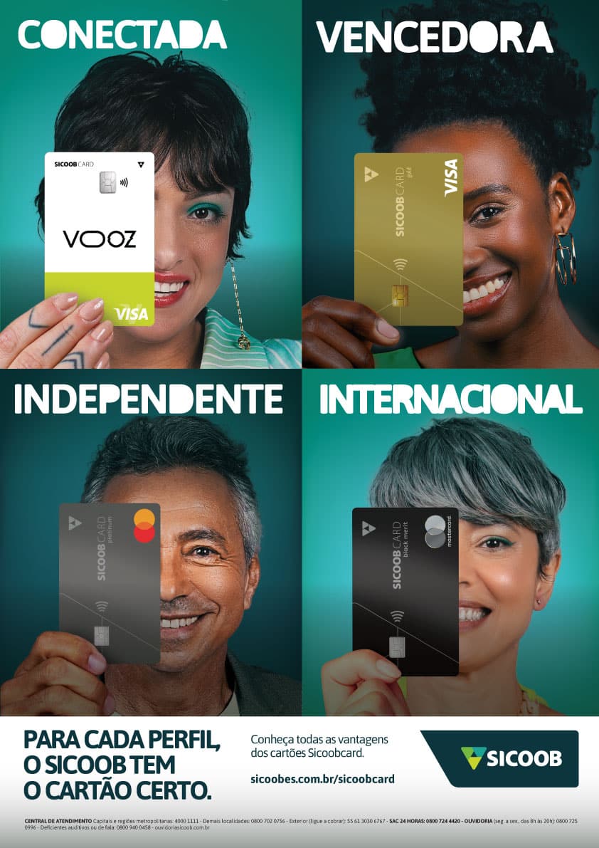 Sicoob lança campanha focada nos perfis dos seus cartões