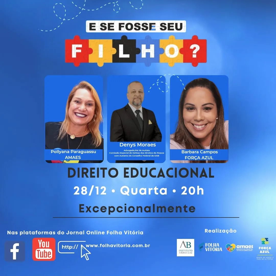 Live "E se fosse seu filho?" vai falar sobre os direitos das crianças com deficiência na volta às aulas