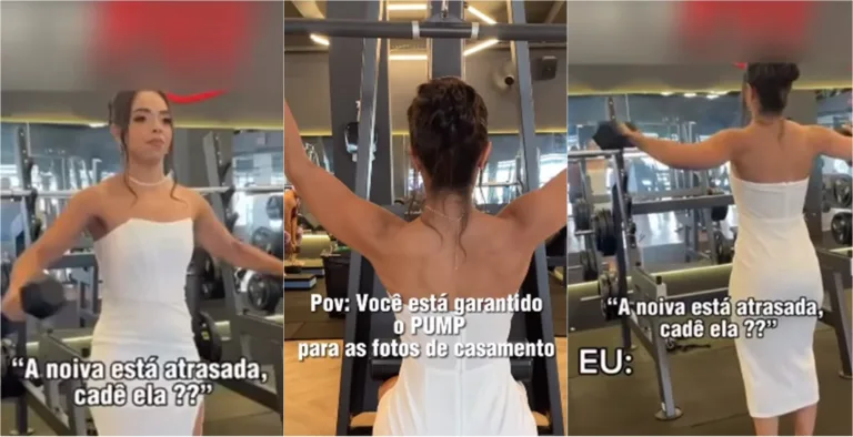 VÍDEO | Noiva vai malhar antes de dizer "sim" no altar e viraliza