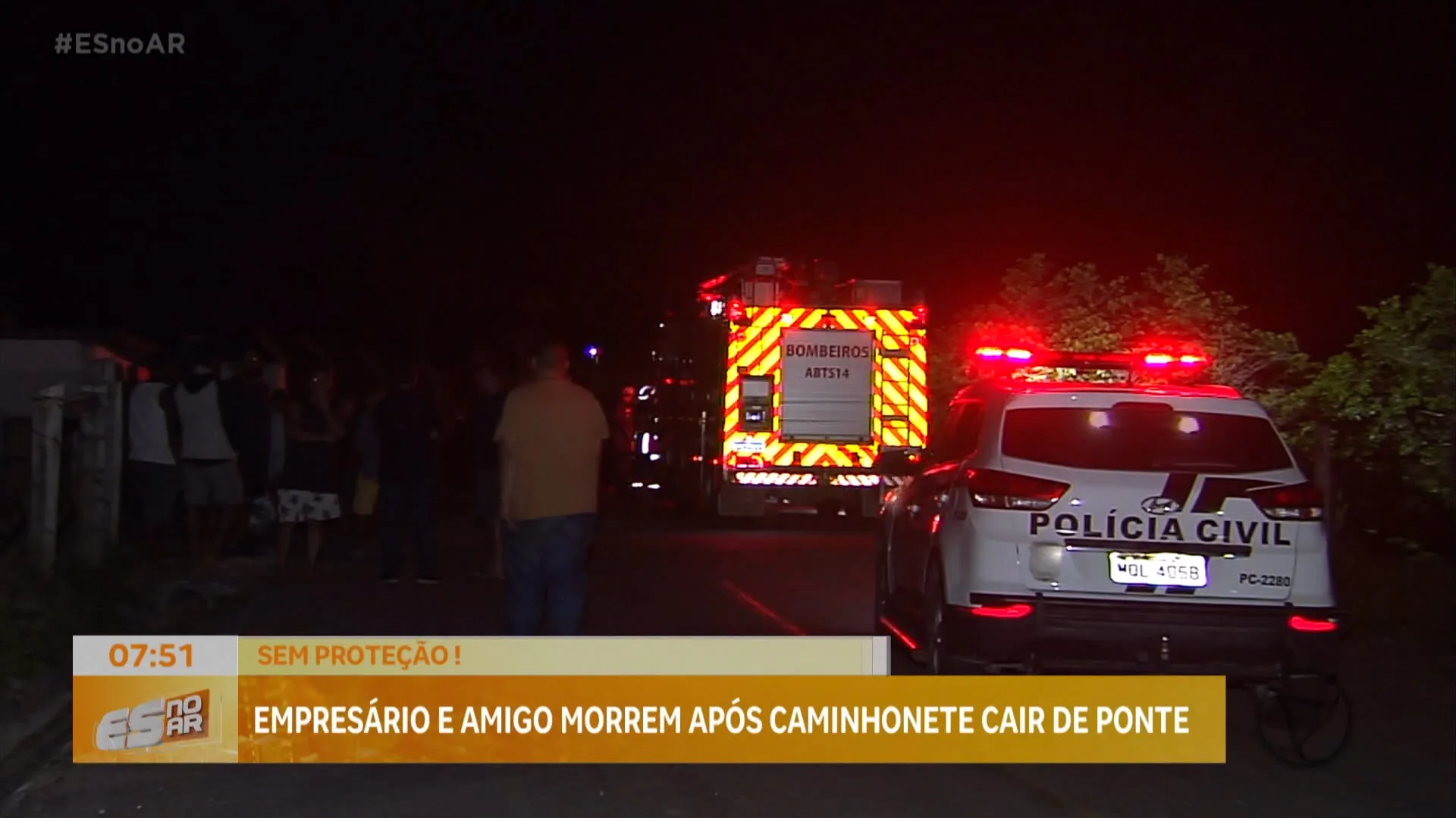 Empresário e amigo morrem após caminhonete cair de ponte