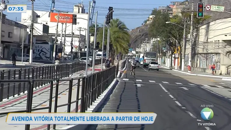 Avenida Vitória totalmente liberada a partir de hoje