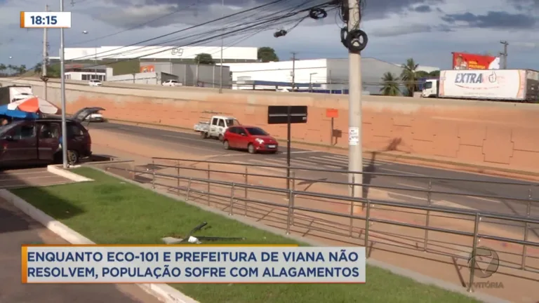 População não sabe com quem reclamar sobre alagamentos constantes em Viana