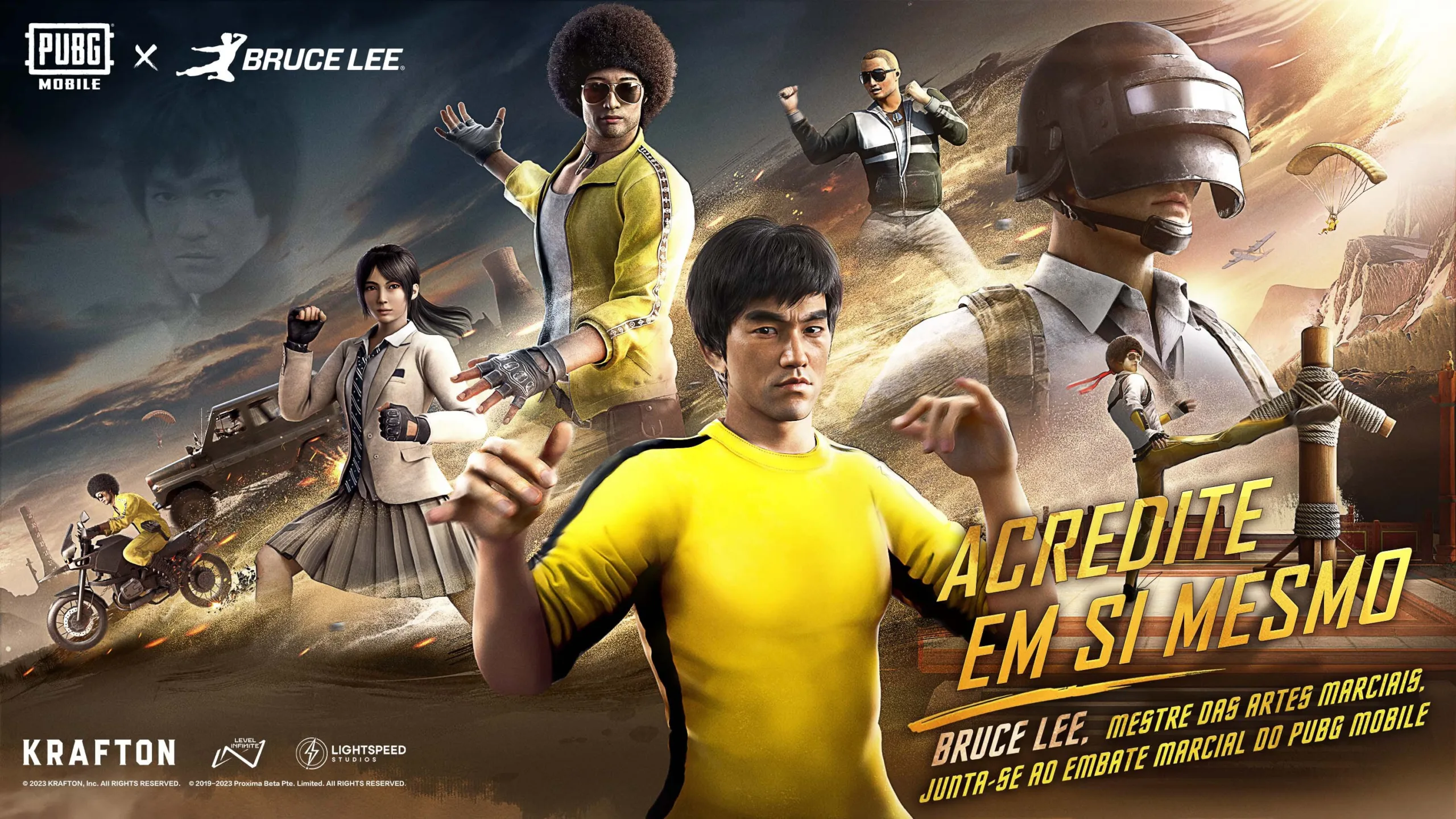 Mestre das artes marciais Bruce Lee chega detonando em PUBG MOBILE