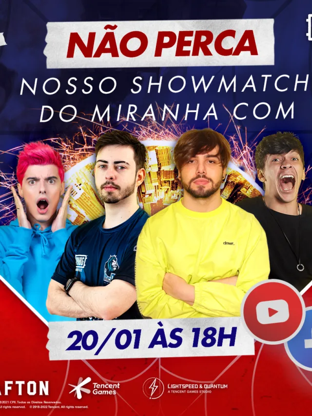 PUBG MOBILE realiza showmatch entre T3ddy, Jean, Cocielo e Vitu2k no Aranhaverso