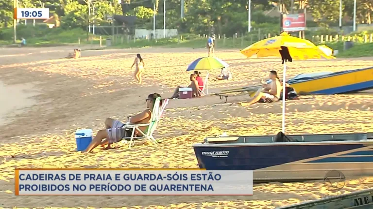 Cadeira de praia e guarda-sol não podem ser alugados nas praias