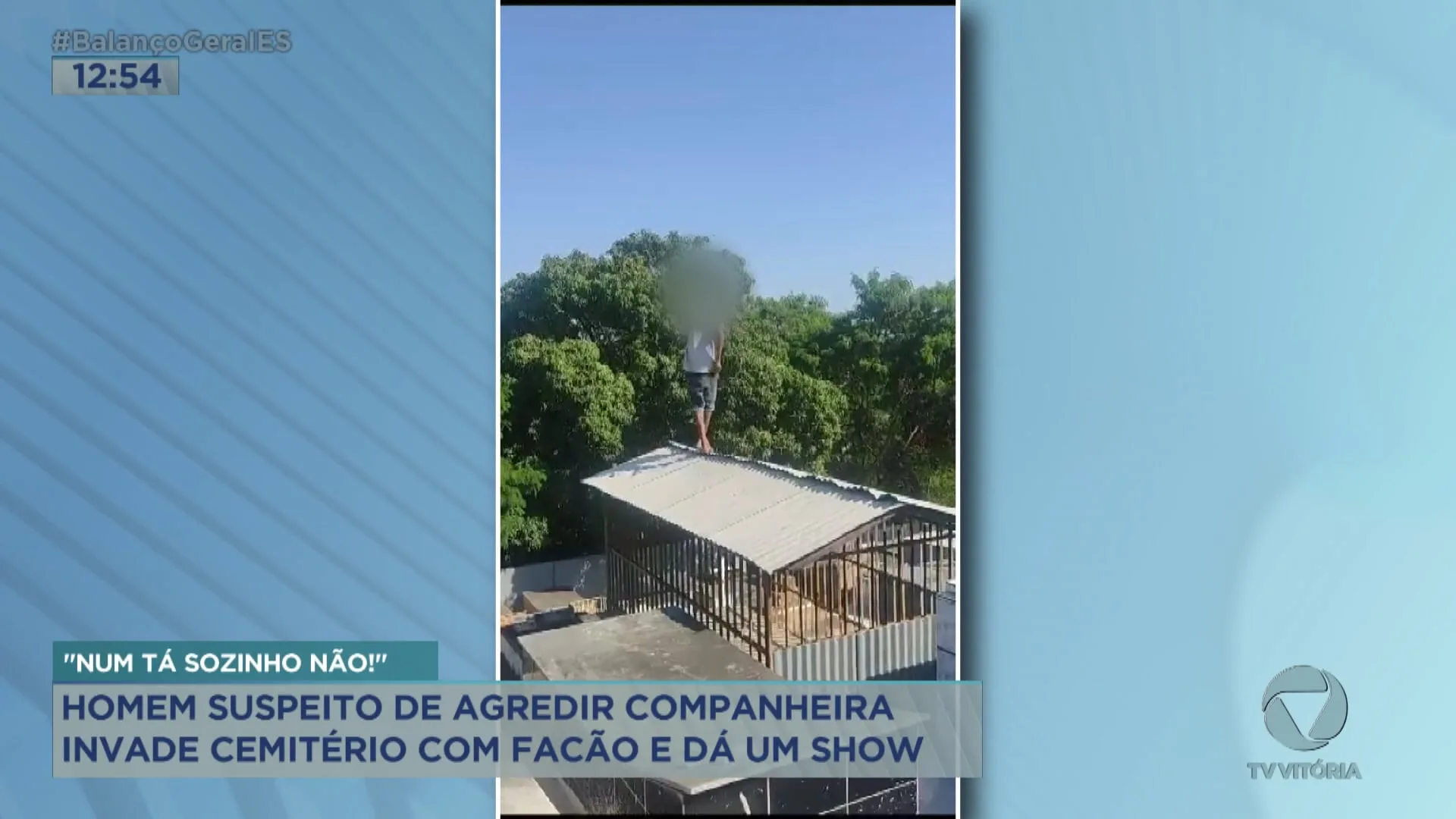 Homem suspeito de agredir a companheira invade cemitério e dá um show