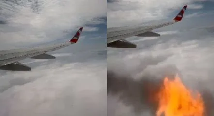 VÍDEO | Que susto! Motor de avião explode no ar após decolagem no RJ