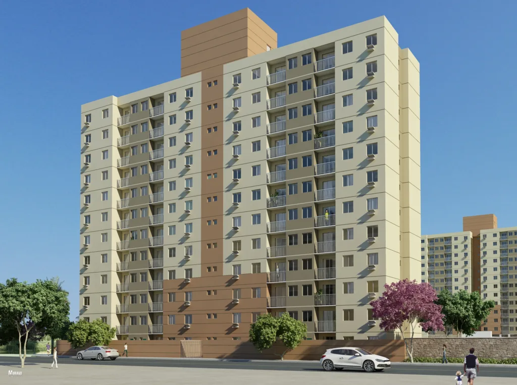 fachada residencial Villaggio Campo Grande