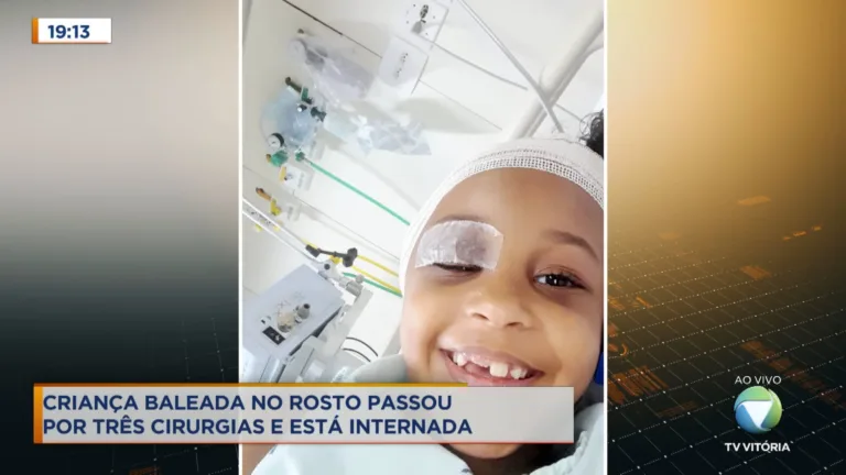 Menina de 7 anos vítima de bala perdida se recupera bem
