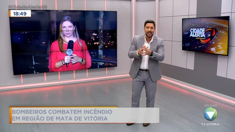Bombeiros combatem incêndio em região de mata