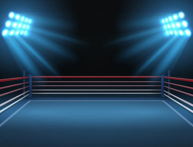 Empty wrestling sport arena. Boxing ring dramatic sports vector background. Sport competition ring for wrestling and boxing arena illustration