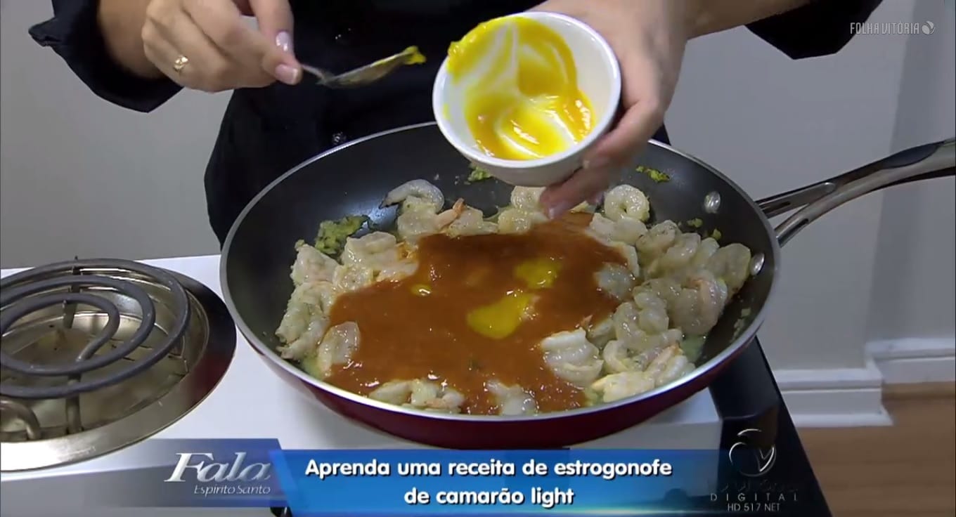 Receita de Strogonoff  de Camarão Light