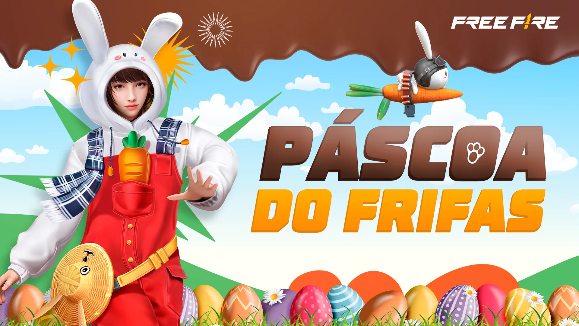 Coelhinho da Páscoa invade o Free Fire com evento especial