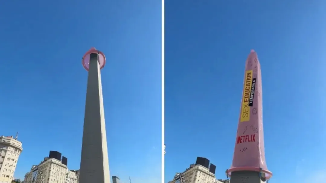 Obelisco ganha camisinha gigante para nova temporada de Sex Education; veja crítica