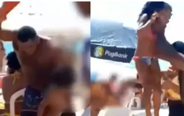 Na praia, pai bate em filhas com chinelo e vídeo revolta web