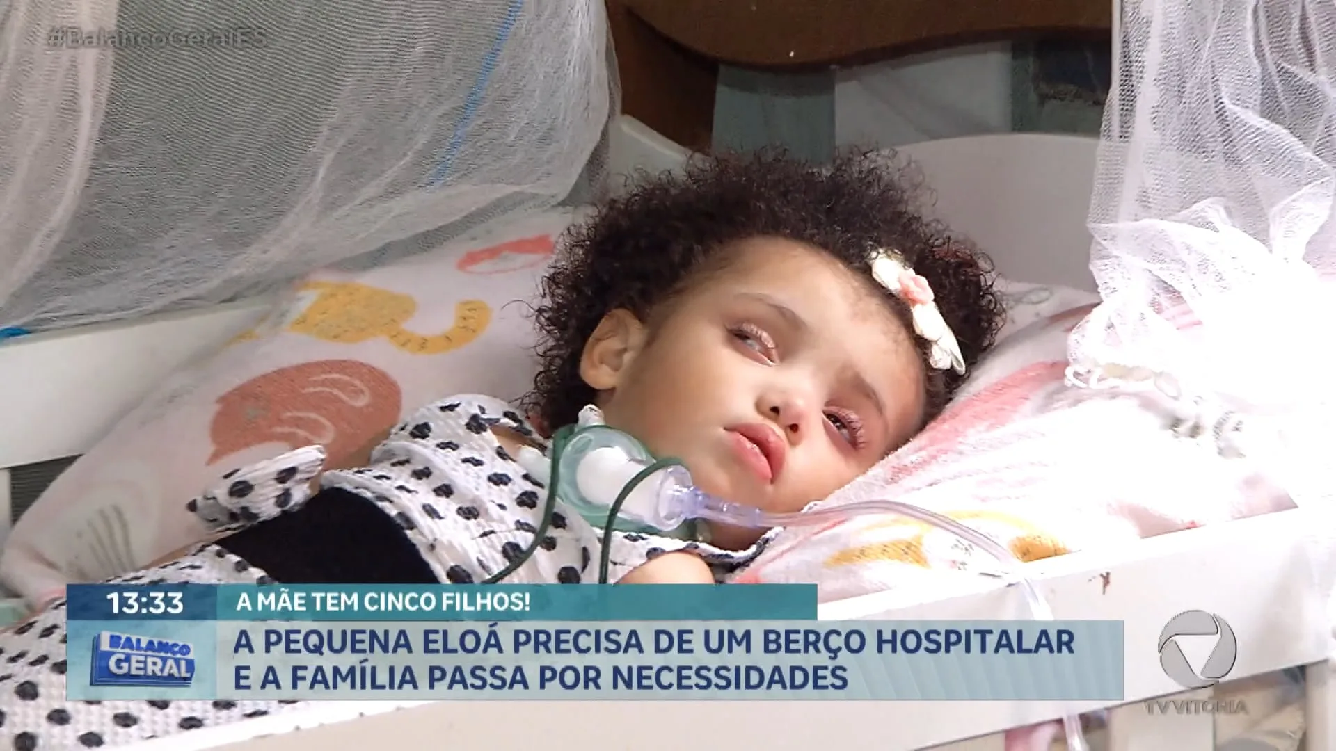 A pequena Eloá precisa de um berço hospitalar e a família passa por necessidades