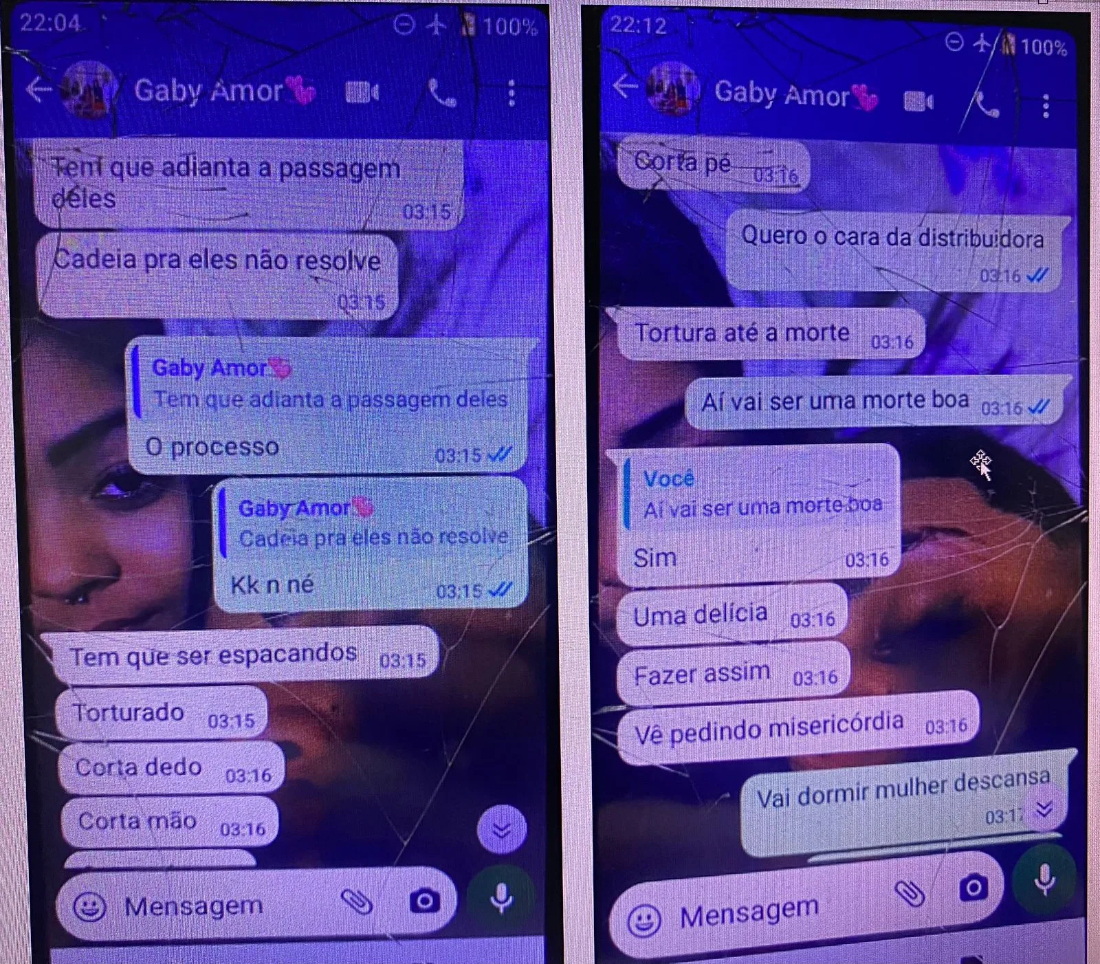 Mensagens de Whatsapp revelam trama para assassinato: "Tortura até a morte"