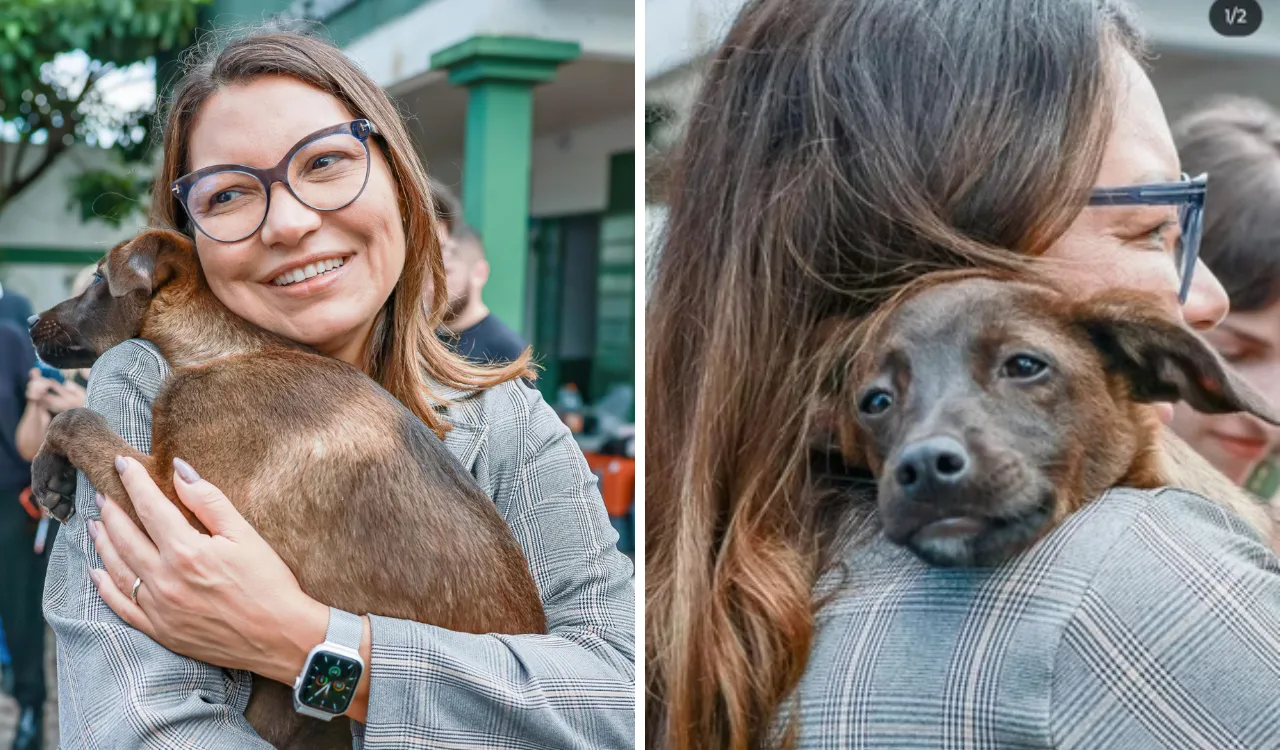 Esperança: Janja adota cadela resgatada na tragédia da chuva no Sul