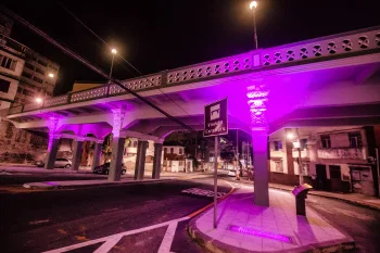 Viaduto Caramuru – Restaurado (Foto noturna com iluminação Outubro Rosa)