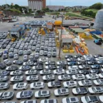 Operação de importação de veículos pela Vports: previsão de ampliação com novo contrato. Foto: Divulgação/Vports