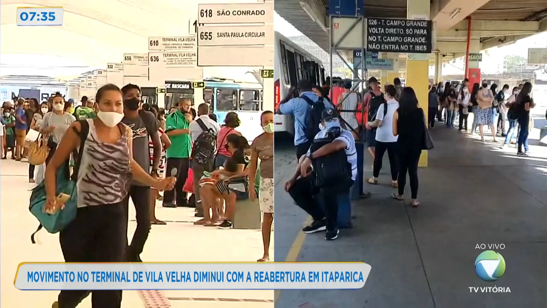 Movimento no terminal de Vila Velha diminui com a reabertura em Itaparica