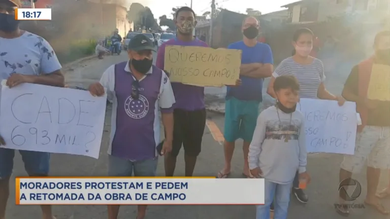 Comunidade de Praia Grande, em Fundão querem retomada de obra parada