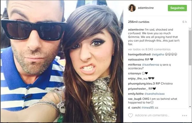 Nas redes sociais, famosos lamentam a morte da cantora Christina Grimmie