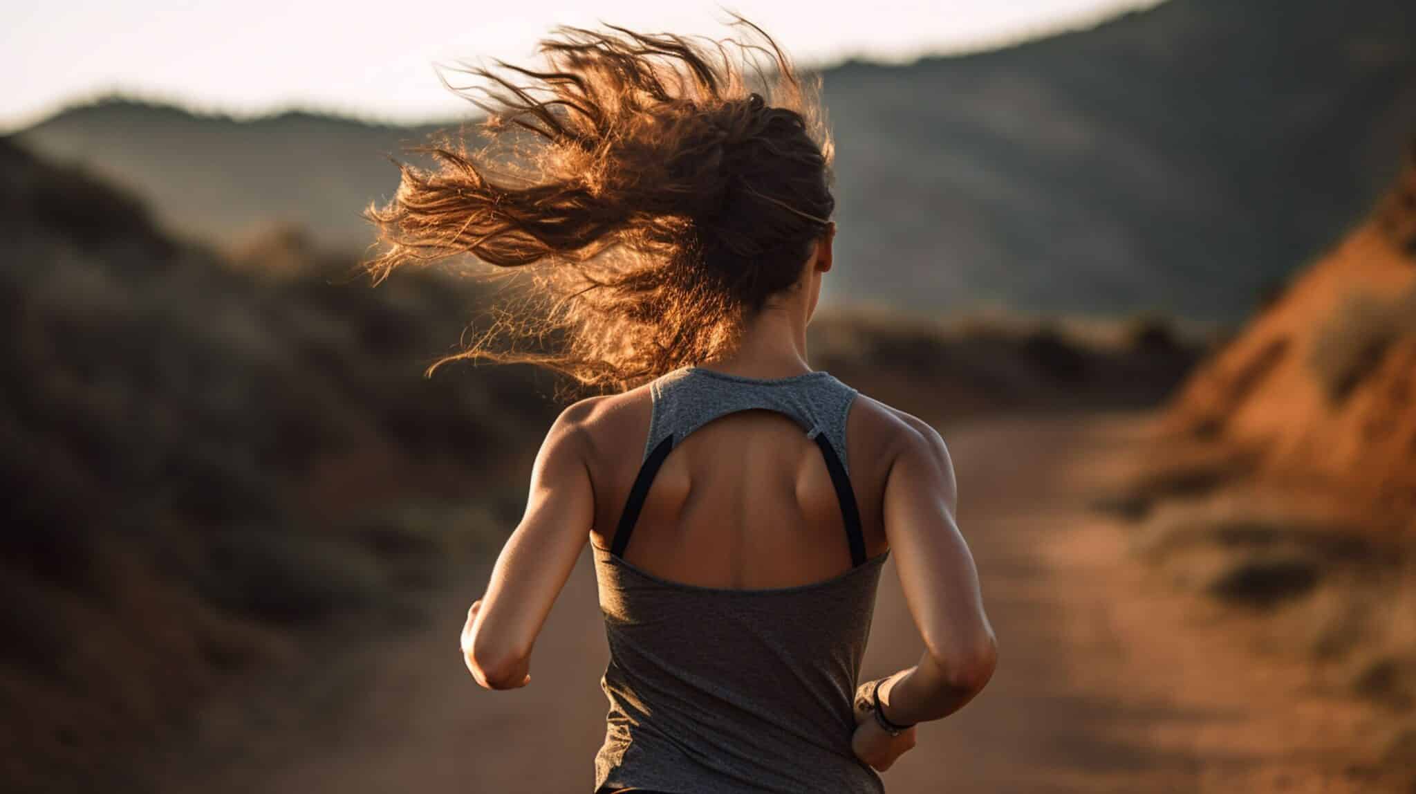 photo fit blond woman with perfect smile in stylish sportswear