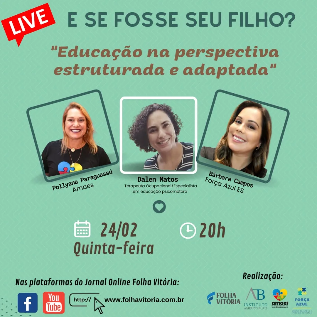 "E se fosse seu filho?": educação para autistas será tema da live desta quinta