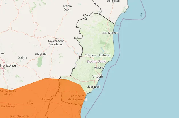 Alerta laranja: cidades do ES recebem aviso para chuva e ventos fortes