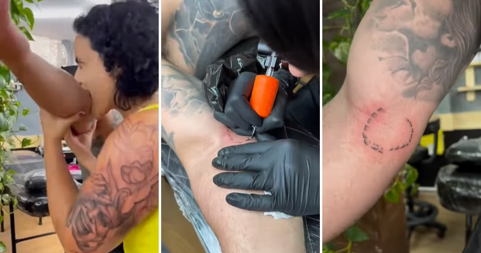 "Bite tattoo": casal do ES viraliza após homem tatuar mordida de esposa