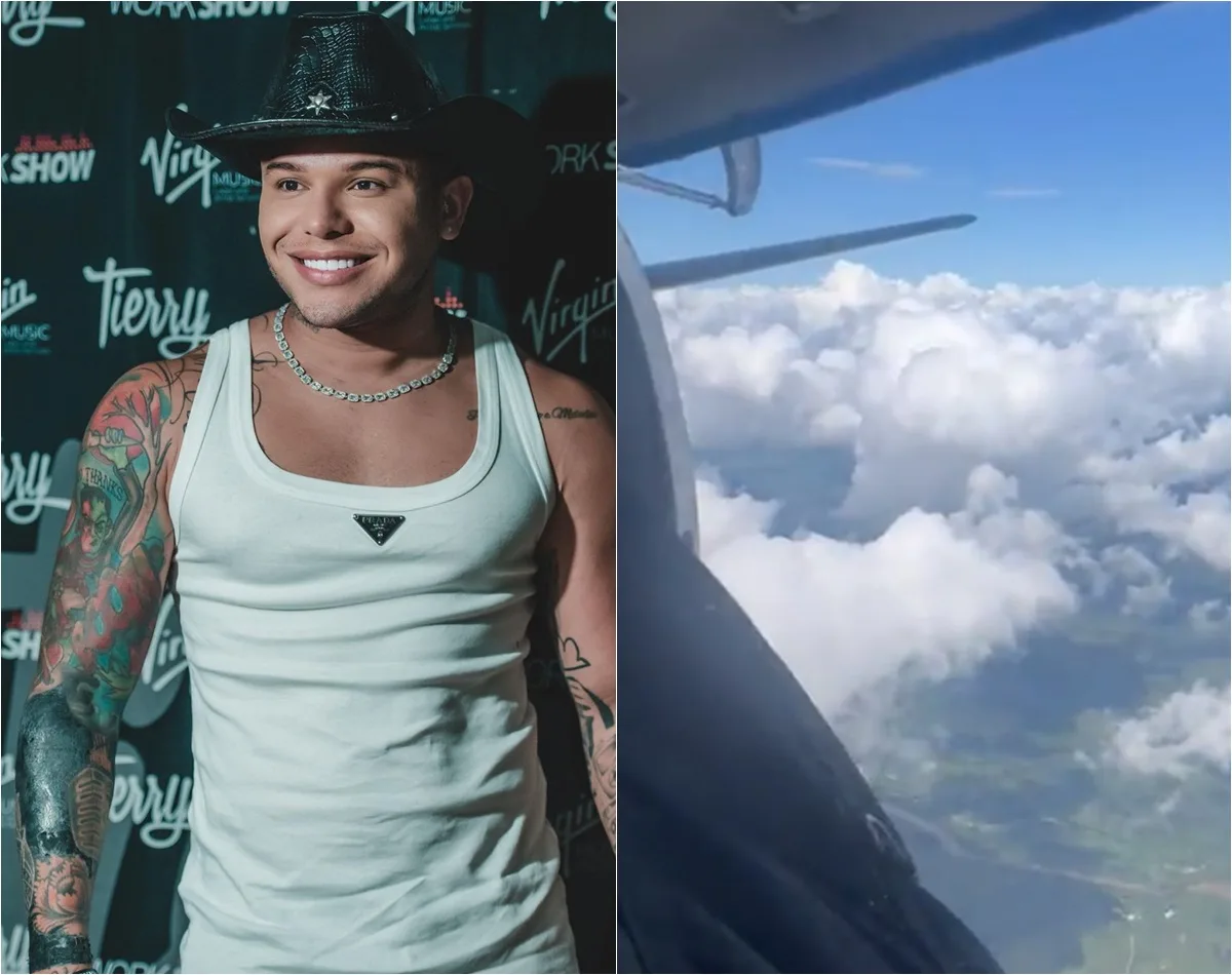 VÍDEO | Porta de avião com banda de Tierry abre e aeronave faz pouso de emergência