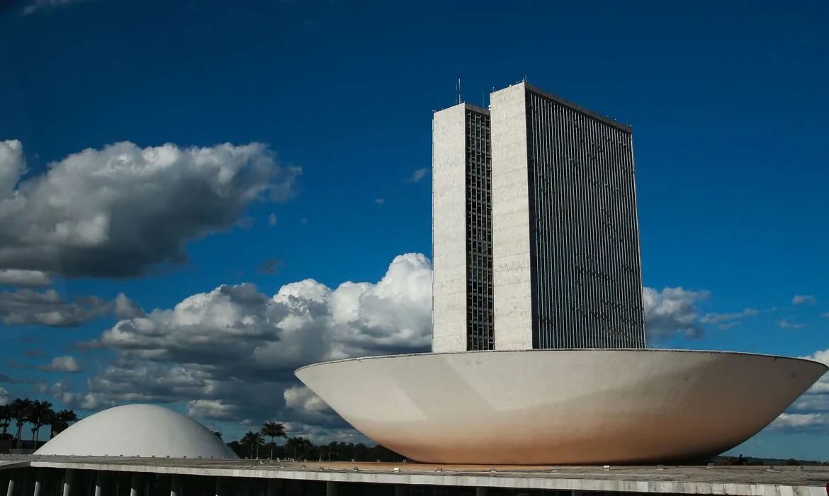 A cúpula menor, voltada para baixo, abriga o Plenário do Senado Federal. A cúpula maior, voltada para cima, abriga o Plenário da Câmara dos Deputados.