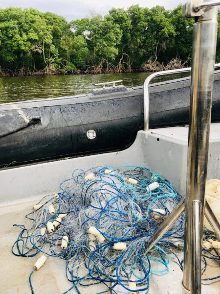 Rede de pesca apreendida