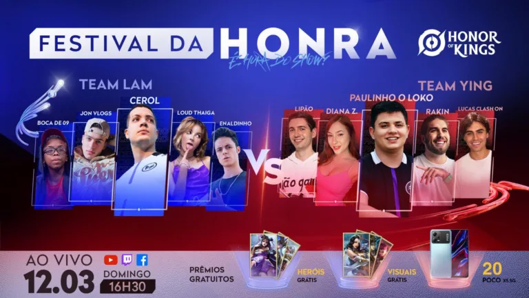 Confira como foi o showmatch do Festival da Honra de Honor of Kings