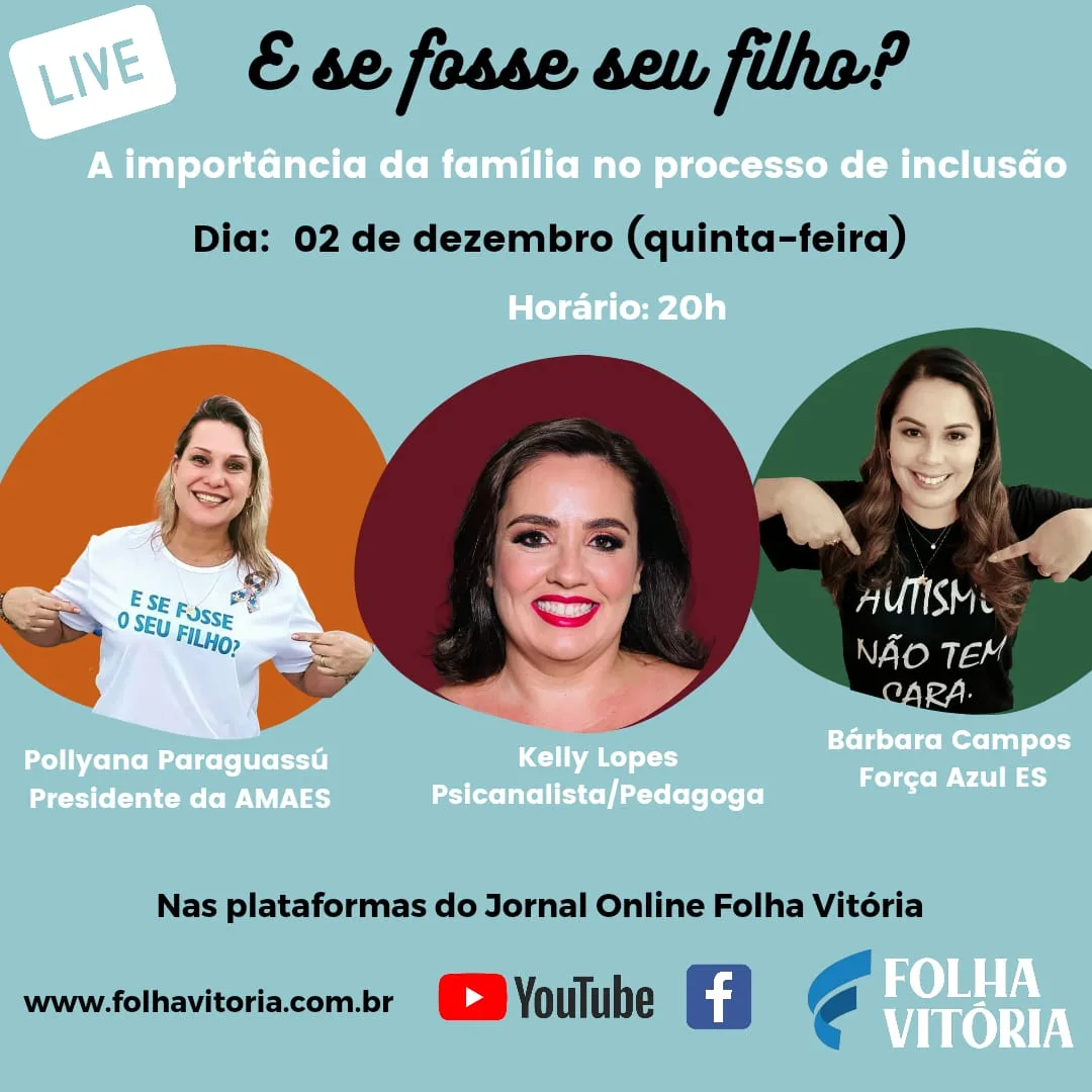 "E se fosse seu filho?": live sobre autismo e o papel da família acontece nesta quinta