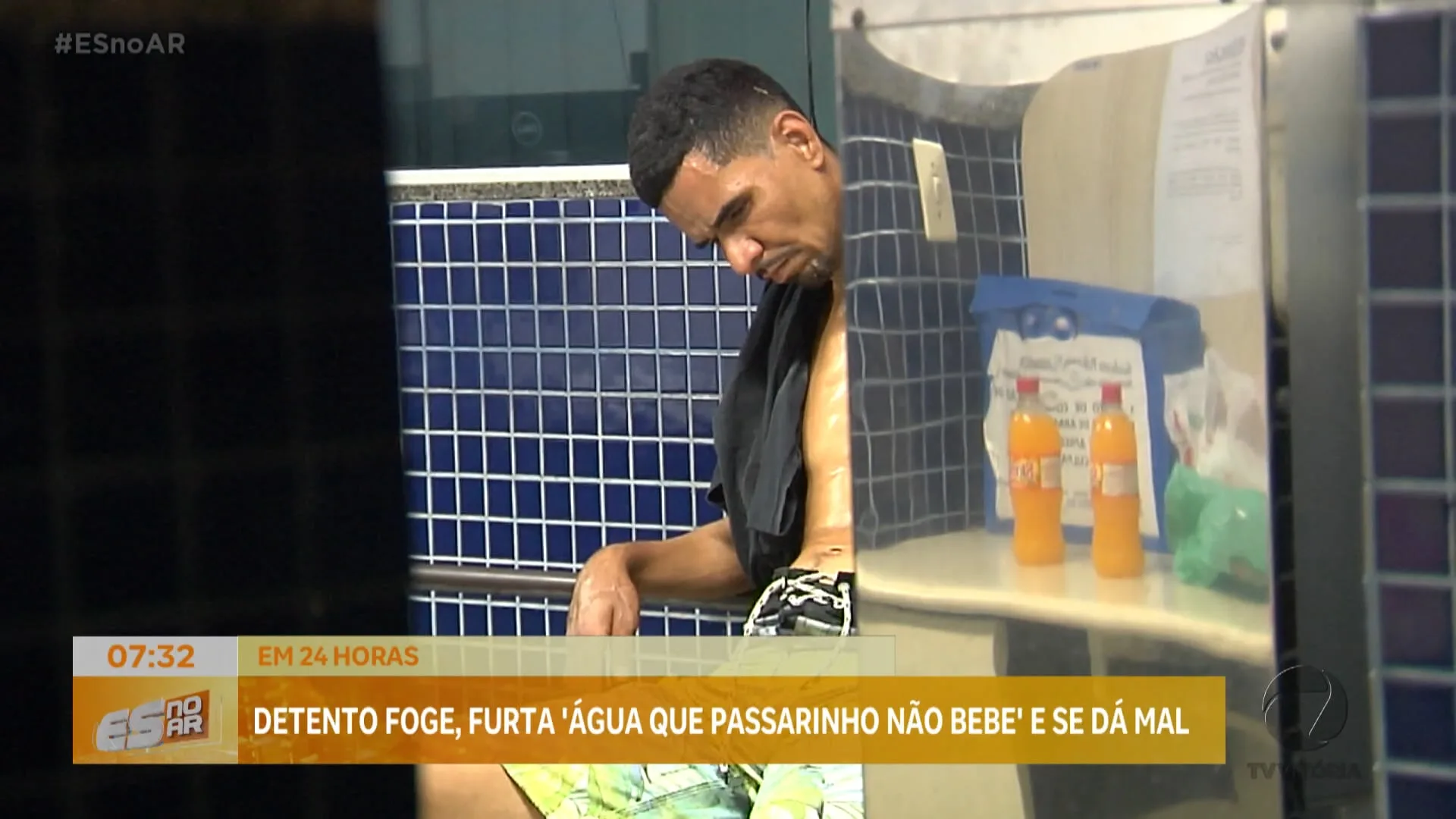 Detento foge, furta "água que passarinho não bebe" e se dá mal