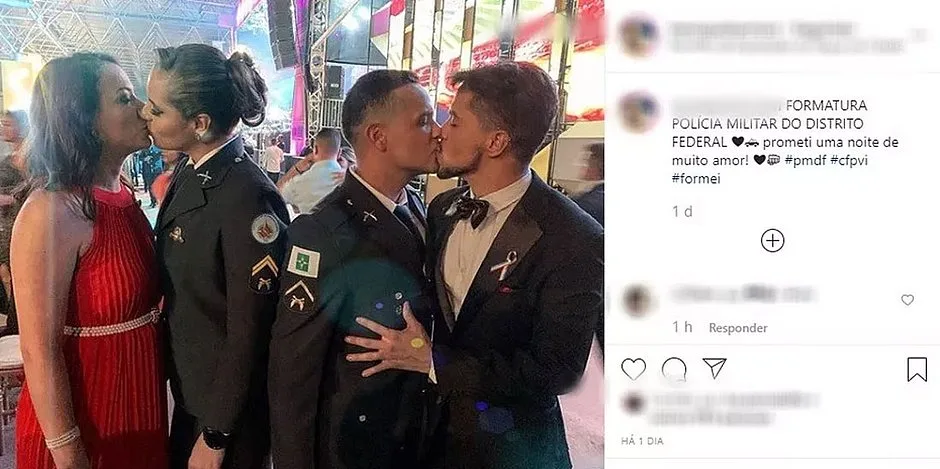 Promotoria vai investigar homofobia após beijos em formatura da PM do DF