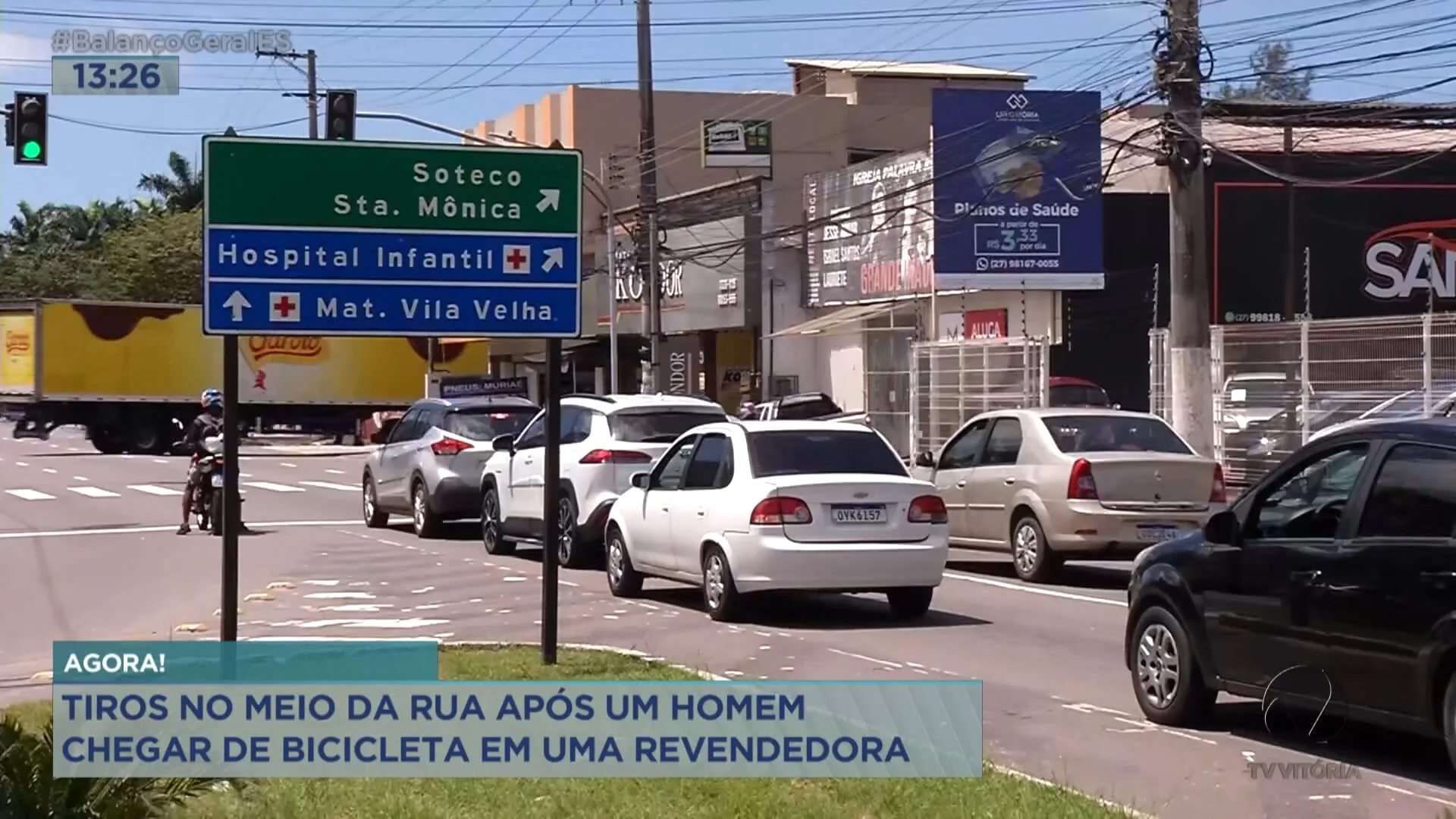 Tiros no meio da rua após um homem chegar de bicicleta em uma revendedora em Vila Velha